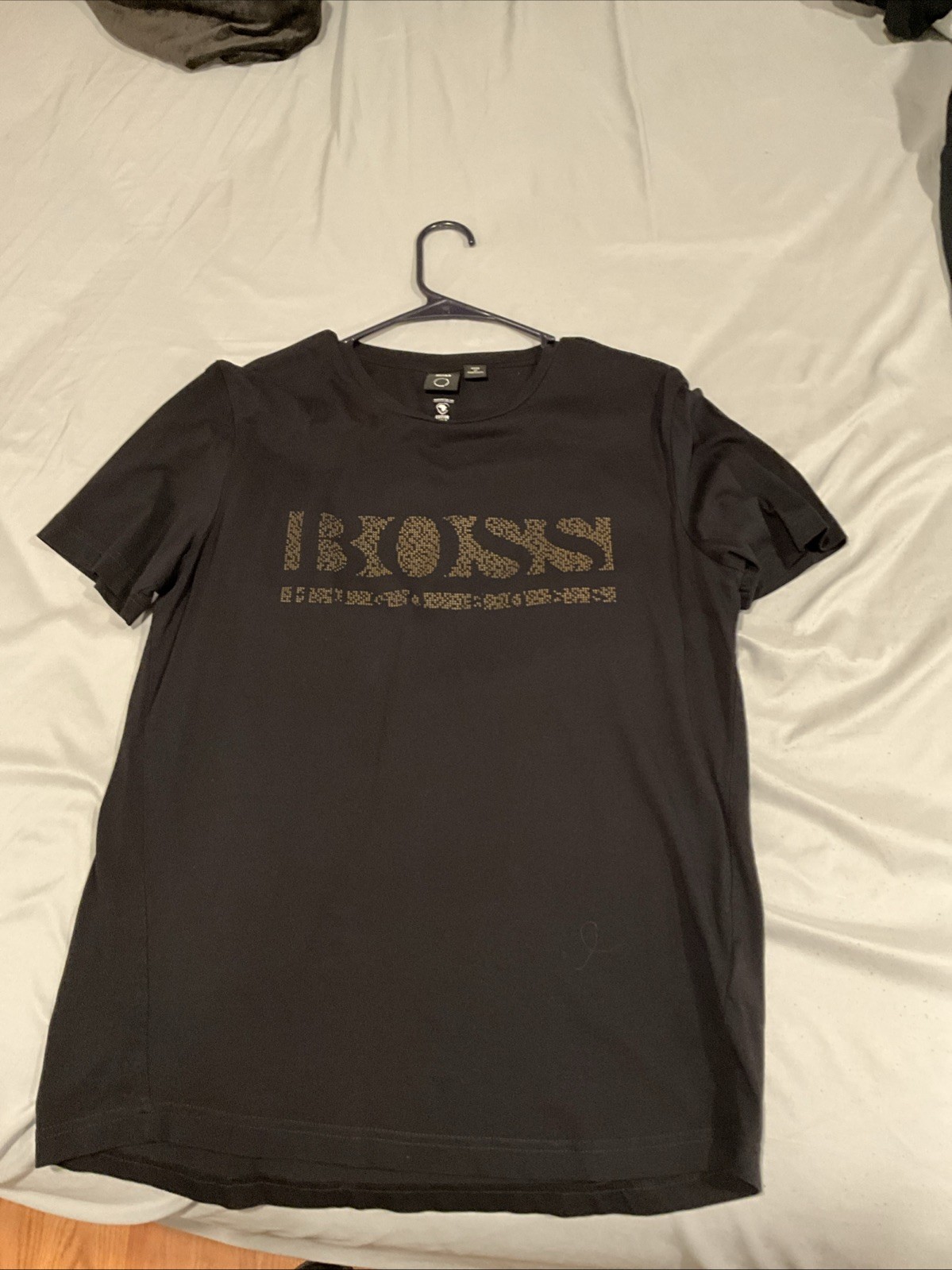 Boss men's t-shirt size M black trendy modern fancy soft gallery