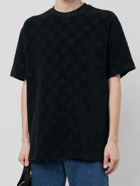 $490 Ambush Men’s Black Cotton Chenille Short Sleeve Crewneck T-Shirt Size Small