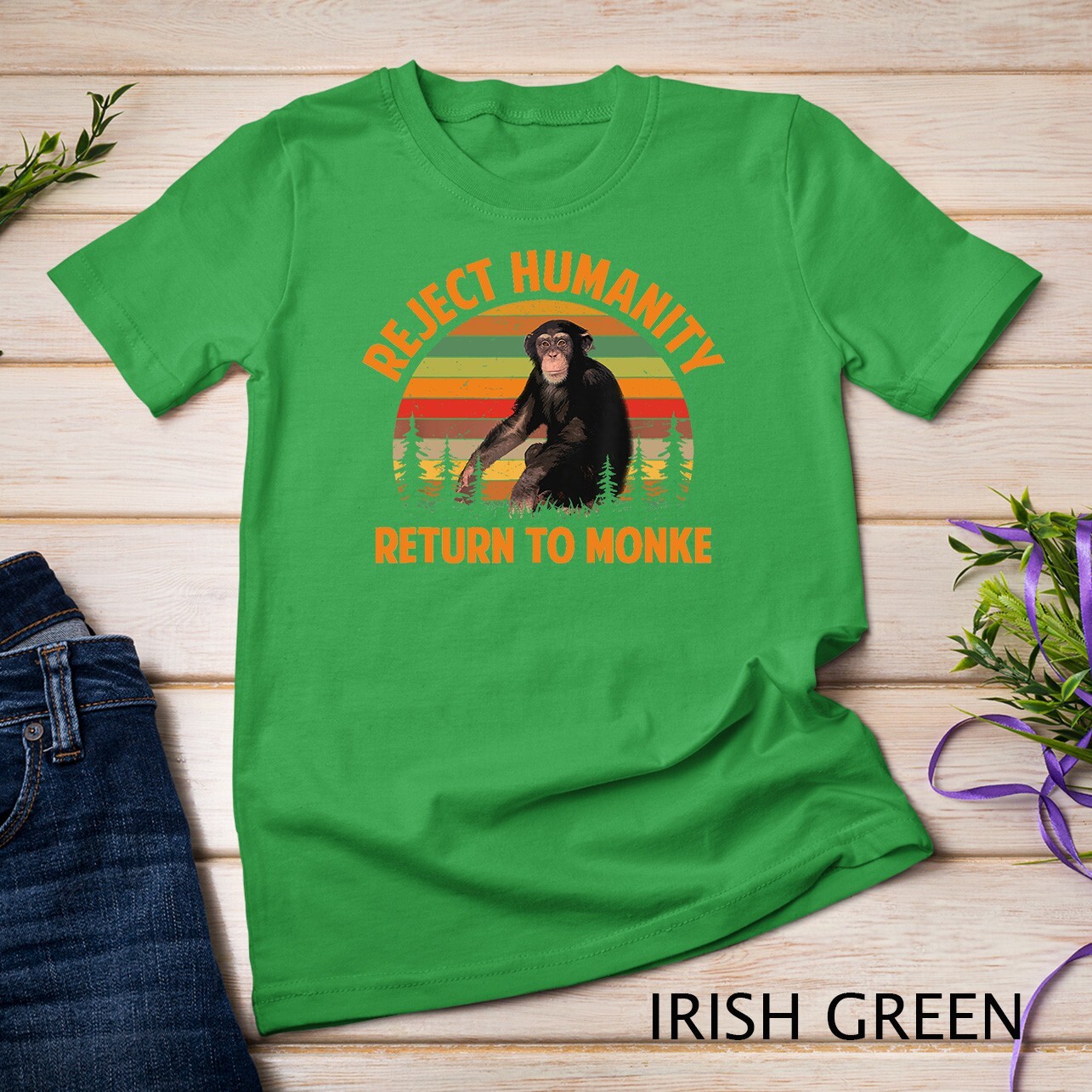Funny Reject Humanity Return to Monke Meme Monkey Evolution Unisex T-shirt gallery