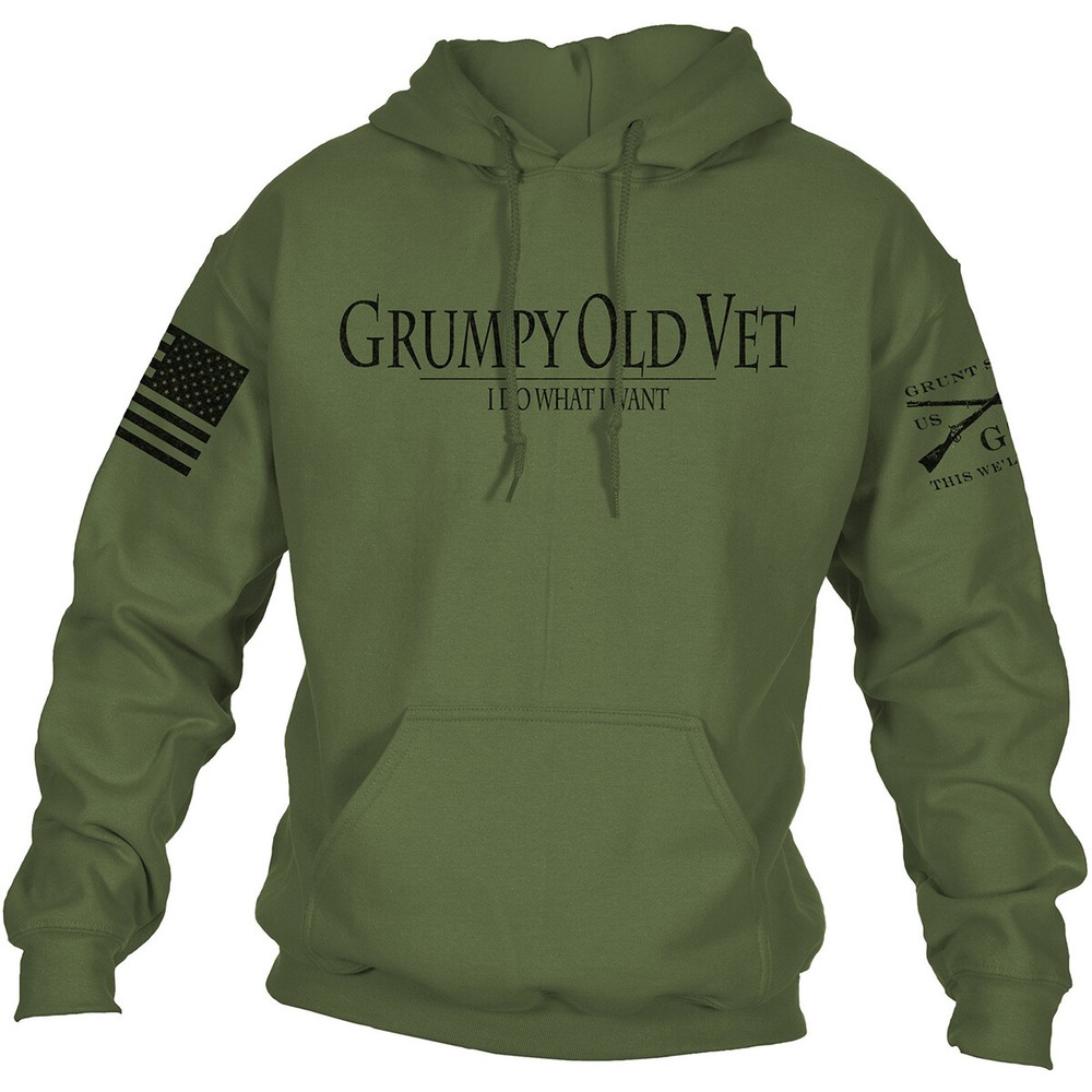 Grunt Style Grumpy Old Vet Pullover Hoodie – Green