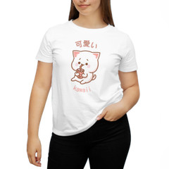 Kawaii Cat Anime Style Cute Graphic Art Novelty Tee Funny Unisex T-Shirt
