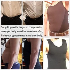 Men Compression Gynecomastia Belly Slimming Waist Trainer Tank Vest Body Shaper