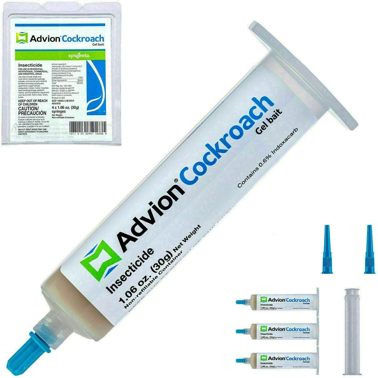ADVION ROACH COCKROACH BAIT KILLER – 4 Tubes – Plunger&Tips – * FAST SHIPPING *
