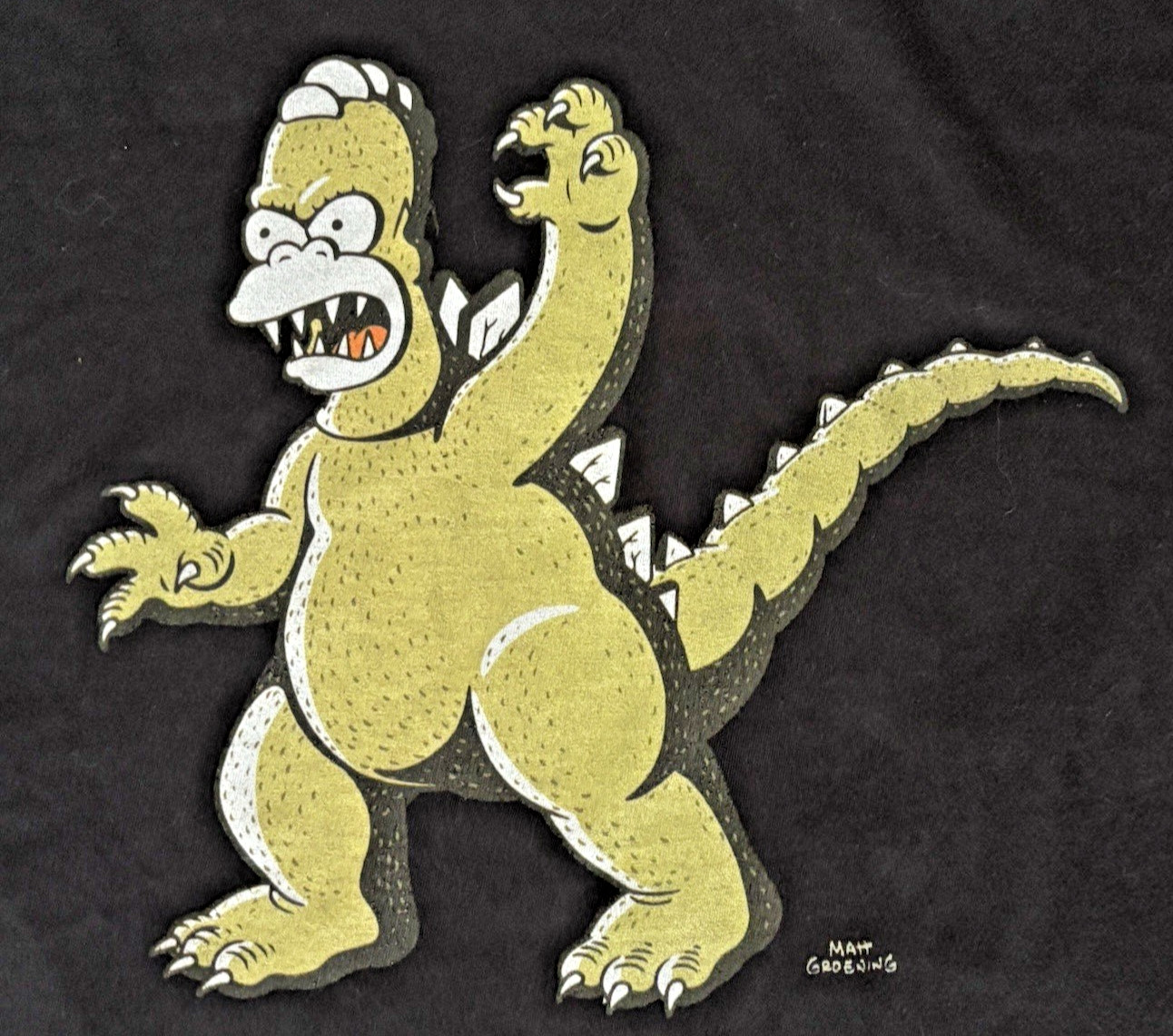 Zuni 20th Century Fox Black Homer Simpson Godzilla Tee Shirt – Size L