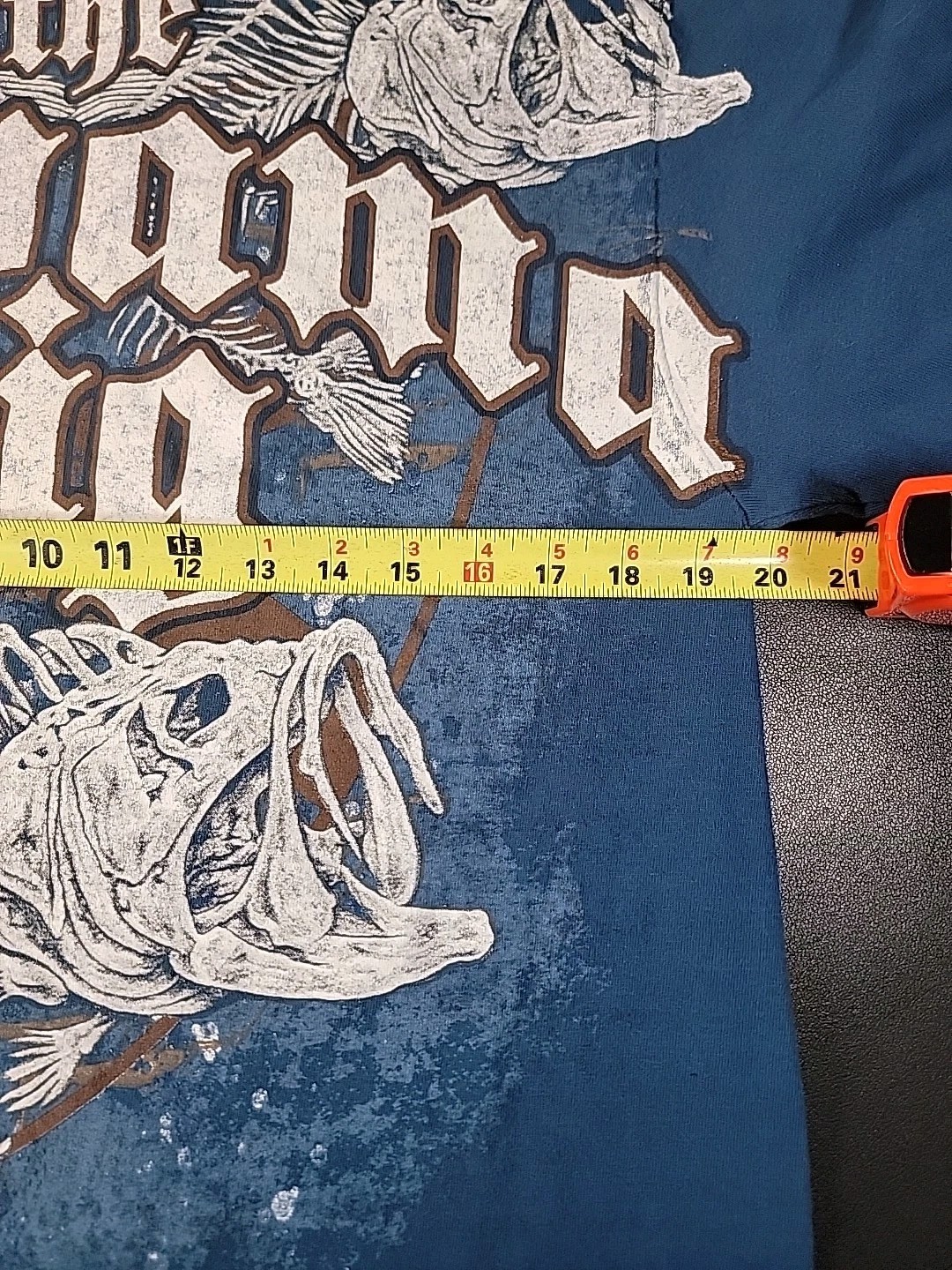 The Alabama Rig Mens T-Shirt Fishing Short Sleeve Blue Sz Large Skeleton Fish gallery