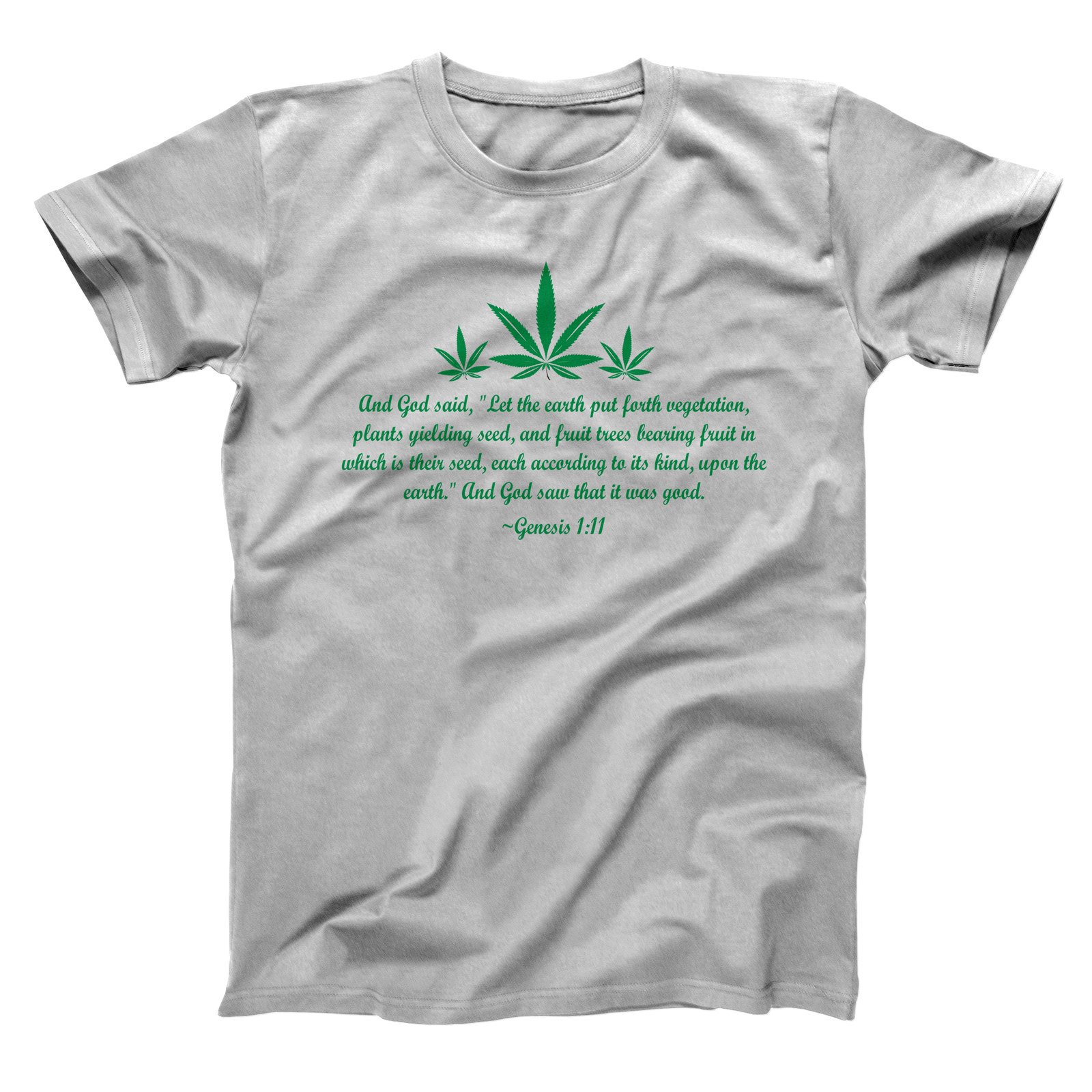 Genesis 1:11 Weed Price Herd Peace Love Bible Hemp Gray Basic Men’s T-Shirt