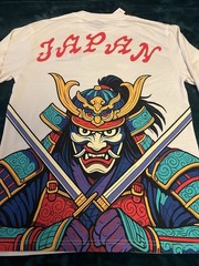 BrandMakers Tokyo Japan Samurai Graphic Logo Heavyweight Long Sleeve Tee Cream M