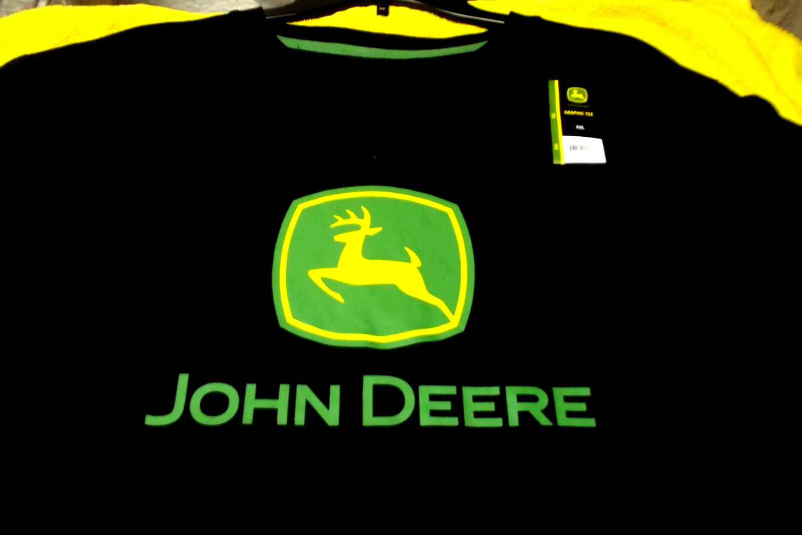 John Deere Black Tee T-SHIRT Logo MEN Size 2XL NEW L@@K gallery