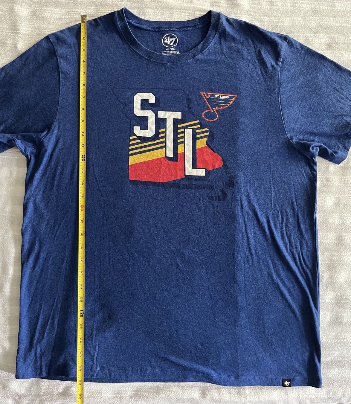 47 St Louis Blues Blue Retro Striped State Hockey Unisex T Shirt 2XL (23x29) gallery