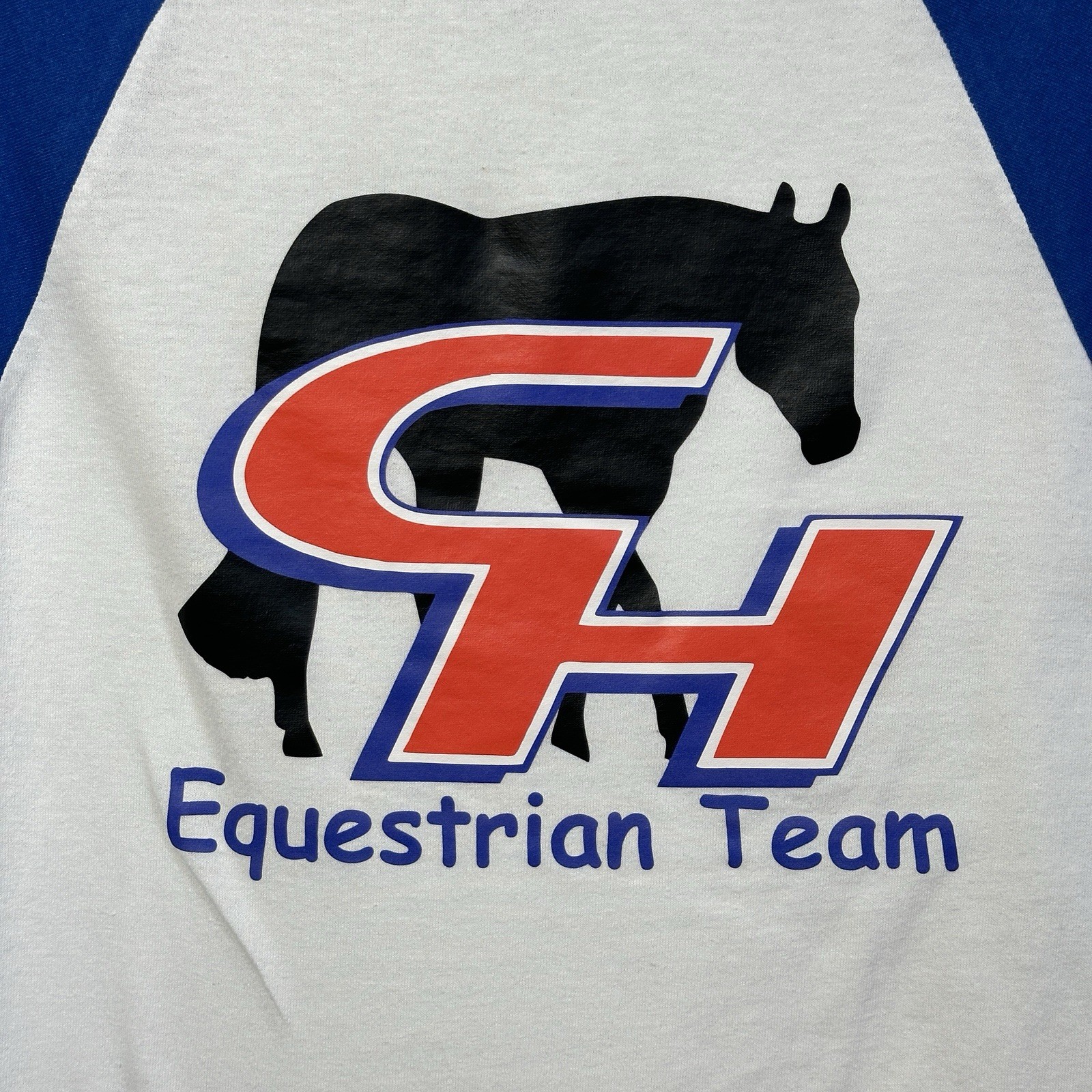 Vintage Augusta Sportswear Medium 3/4 Sleeve Baseball Shirt CH Equestrian Team M gallery