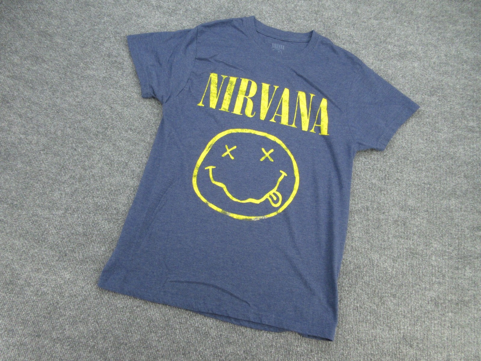 Nirvana Shirt Mens Medium Blue Crew Neck Logo Short Sleeve Logo Tee Adult M gallery