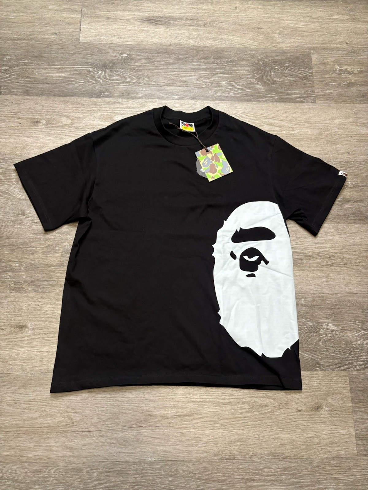 A Bathing Ape BAPE Men’s M Cotton Black Crew Neck Tee Graphic Print Logo gallery