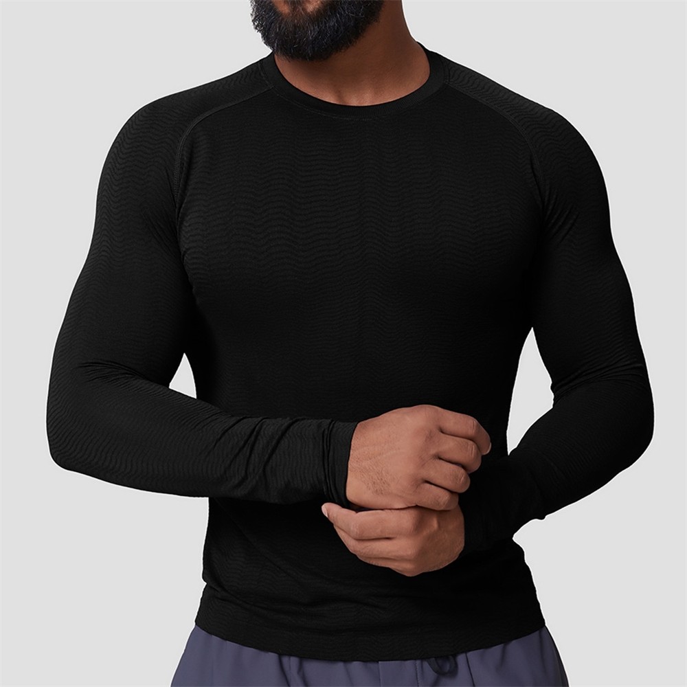 Men's Long Sleeve Sports T-Shirt Classic Casual Slim Round Neck Shirts gallery