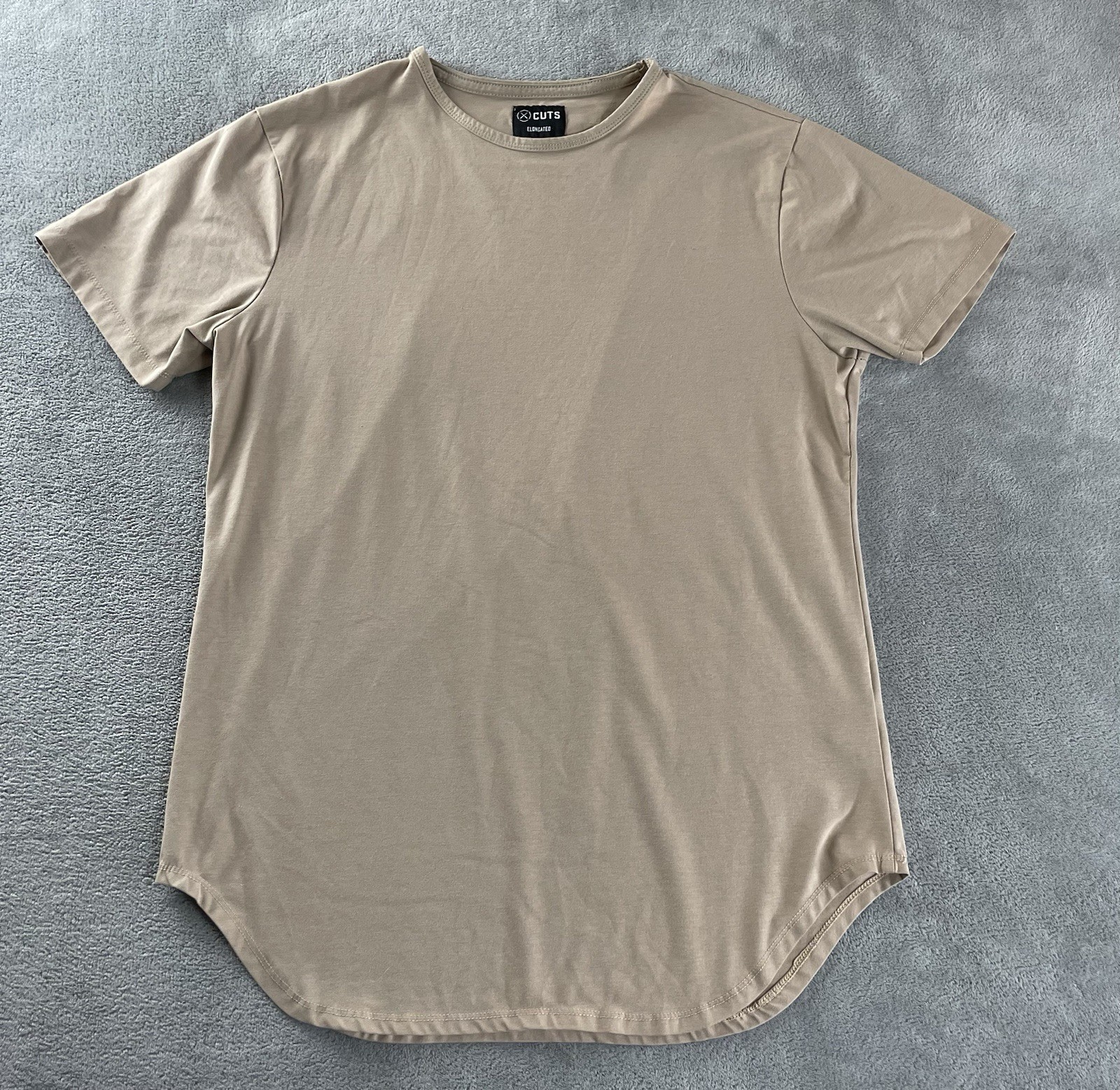 Cuts Clothing Elongated T Shirt Men Medium / S Tall Desert Beige Crew Neck Tee