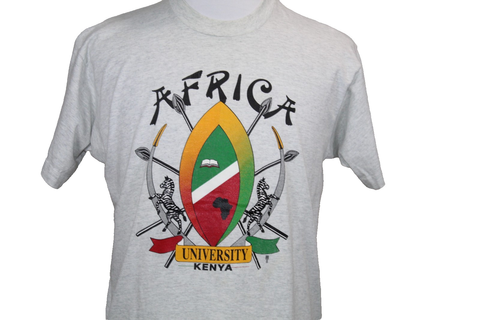 Vintage Kenya University Africa Shield Screen Stars T-Shirt Gray Men’s Size XL gallery