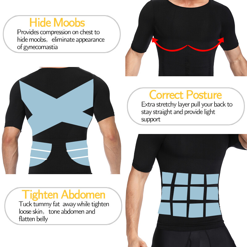 Men Compression Shirt Weight Loss Muscle T-Shirt Body Shaper Slimming Tank Tops gallery