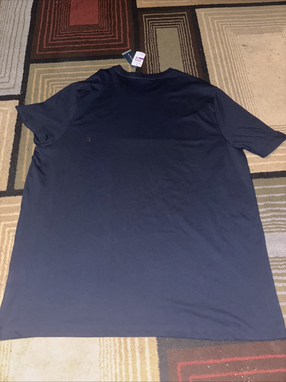 Perry Ellis Mens Crew Neck T-Shirt Color Block Dark Sapphire Size XXL Blue -Read gallery