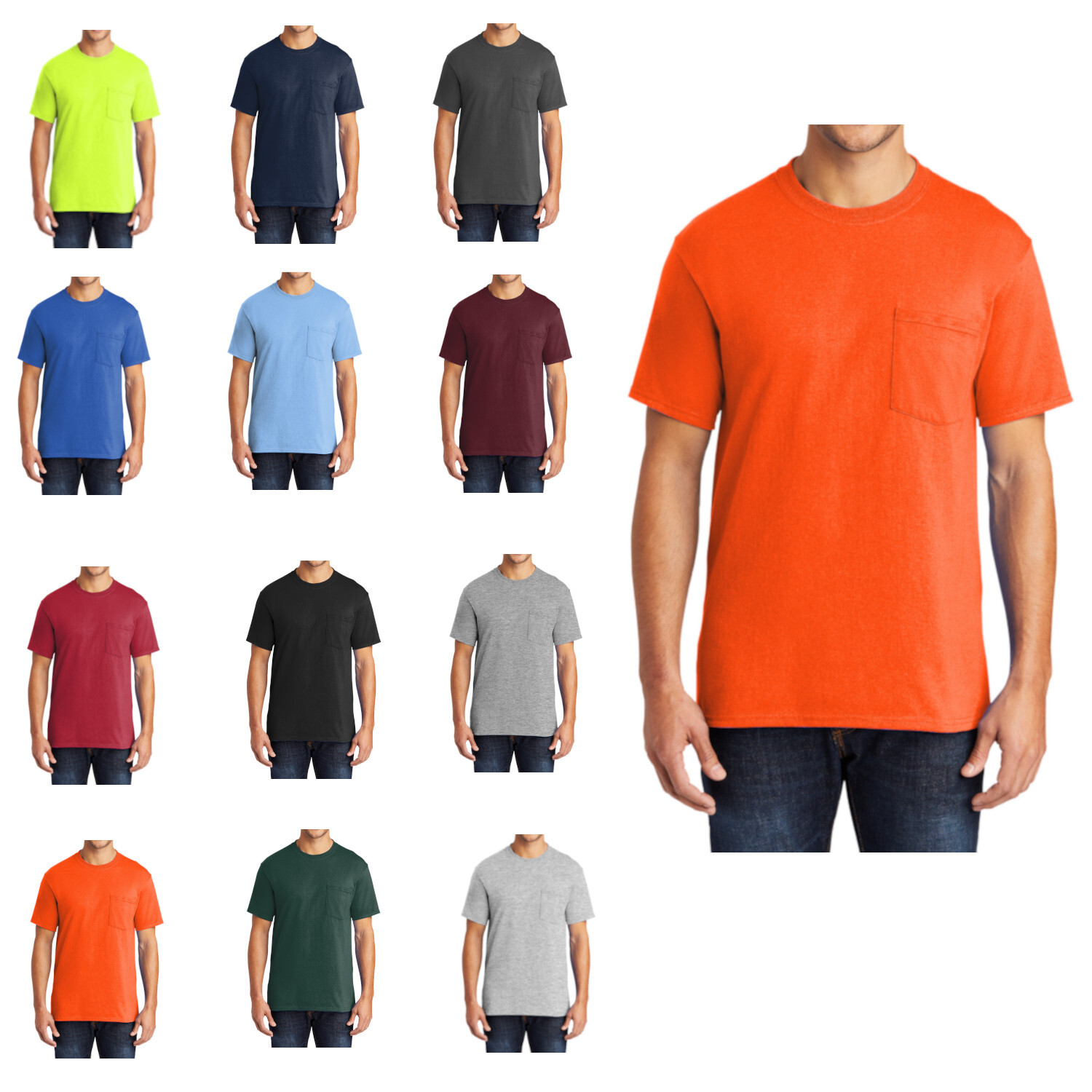 Mafoose Men's 50/50 Cotton/Poly Tall Core Blend Pocket T-Shirt PC55PT gallery