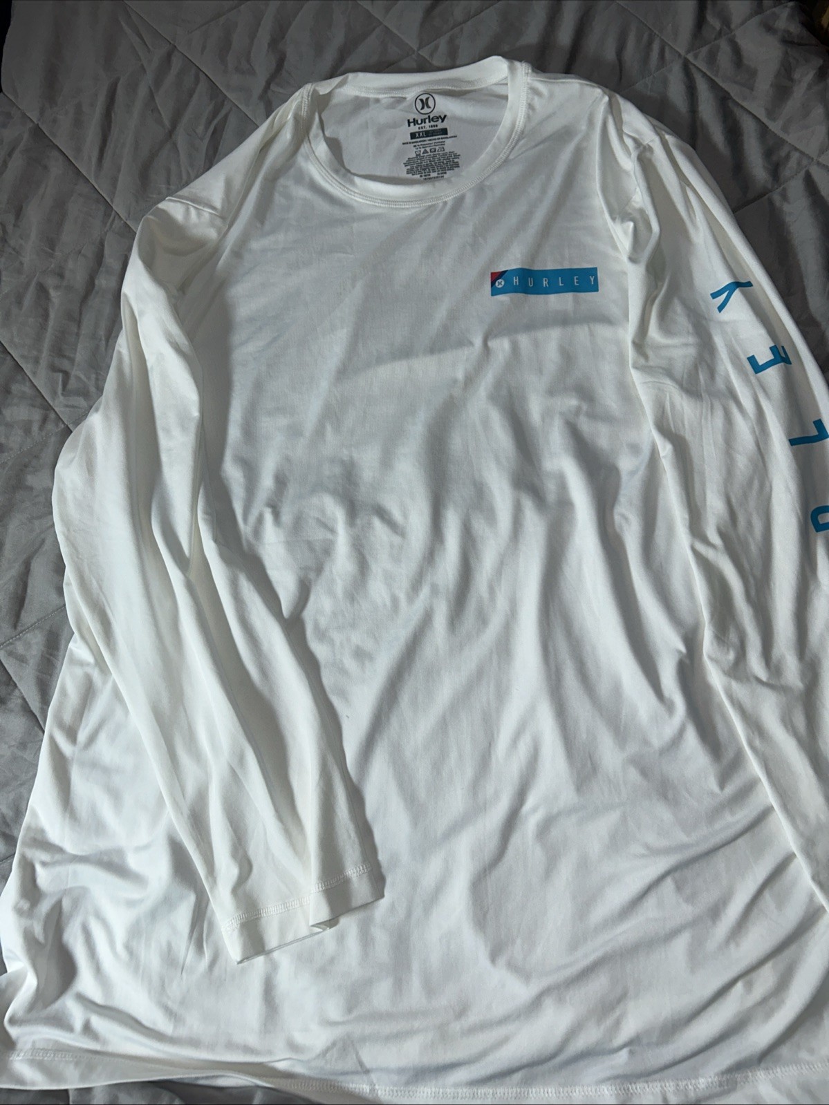White Hurley Long Sleeve Swim Beach Outdoor Shirt Men’s XXL 2XL