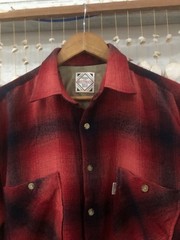 Wool Flannel Shirt Size L Red Shadow Plaid Wool Flannel Shirt Size L Red Shadow