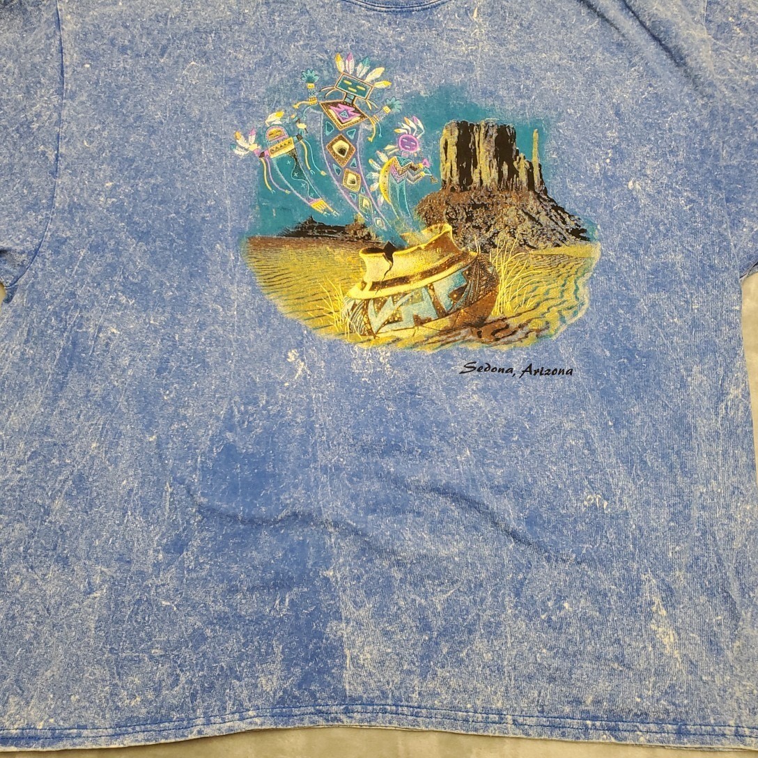 Vintage Sedona Arizona Shirt Men 3XL Blue Southwestern Cowboy Aztec Tourist TEE gallery