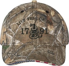 Live Free Or Die 2nd Amendment Gun Embroidered One Size Fits All Baseball Hats