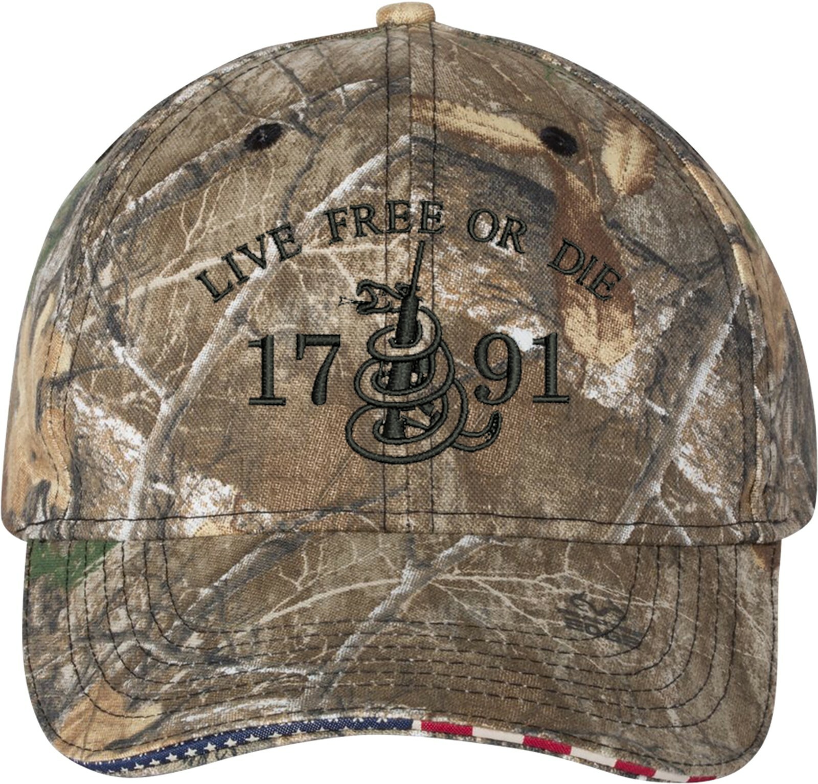Live Free Or Die 2nd Amendment Gun Embroidered One Size Fits All Baseball Hats
