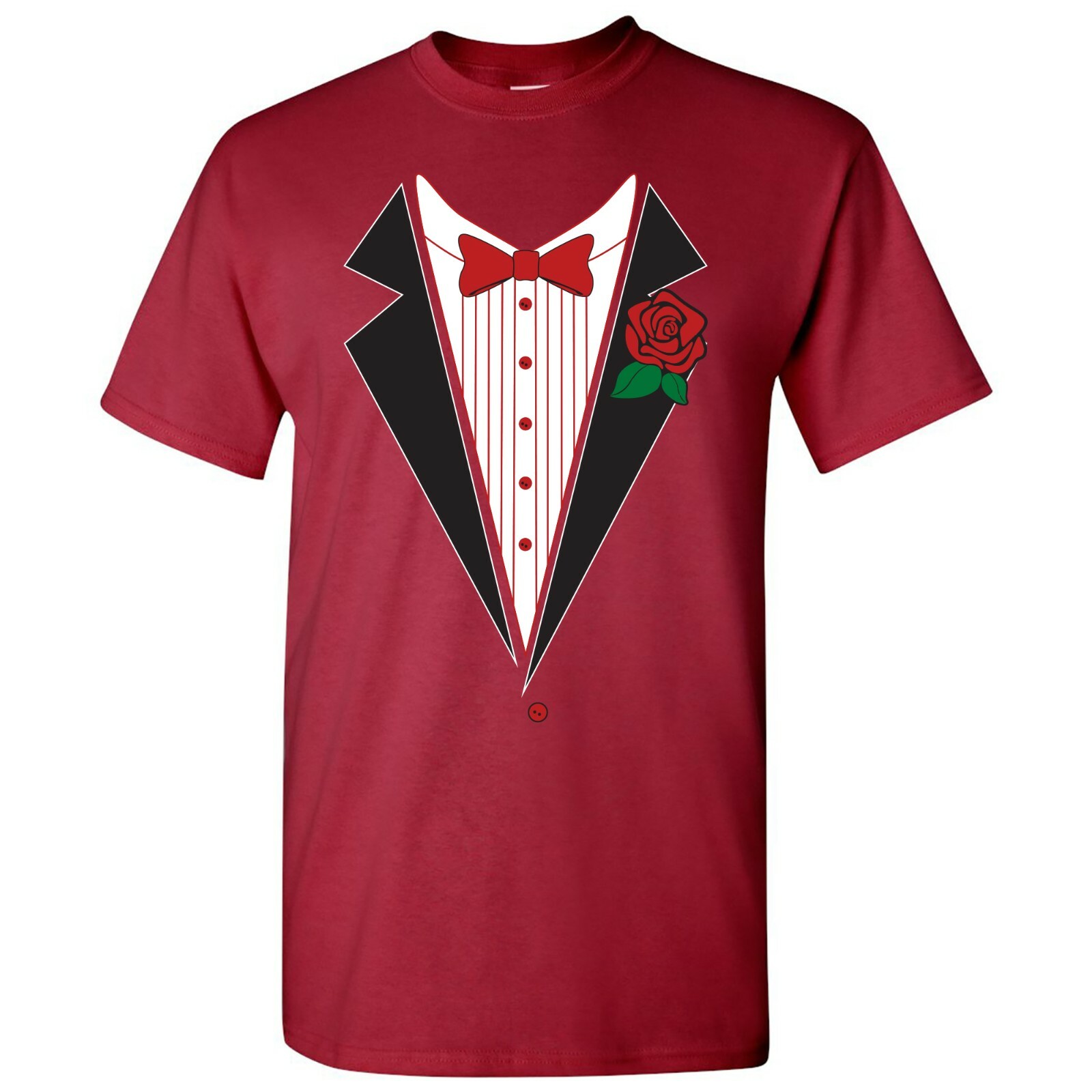 Tuxedo with Rose - Classy Formal Funny Party Bowtie T Shirt gallery