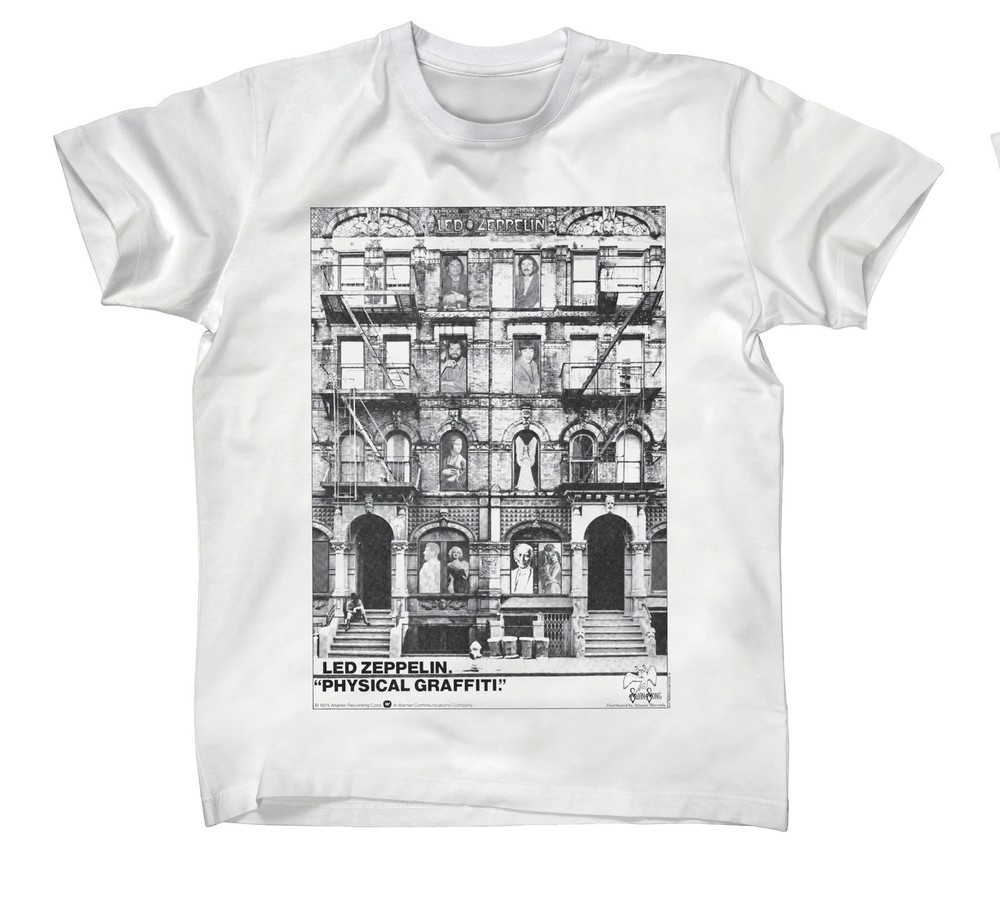 Authentic Led Zeppelin Physical Graffiti T-Shirt White S M L XL 2XL NEW