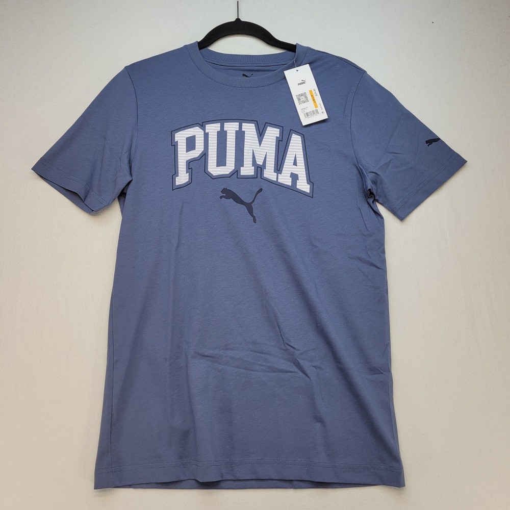 Puma Dash Tee Mens Small Inky Blue Athletic Collegiate Logo