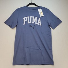 Puma Dash Tee Mens Small Inky Blue Athletic Collegiate Logo