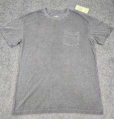 Men’s Crew Neck T Shirt “Small” Black Charcoal Pocket Relaxed Fit Goodfellow