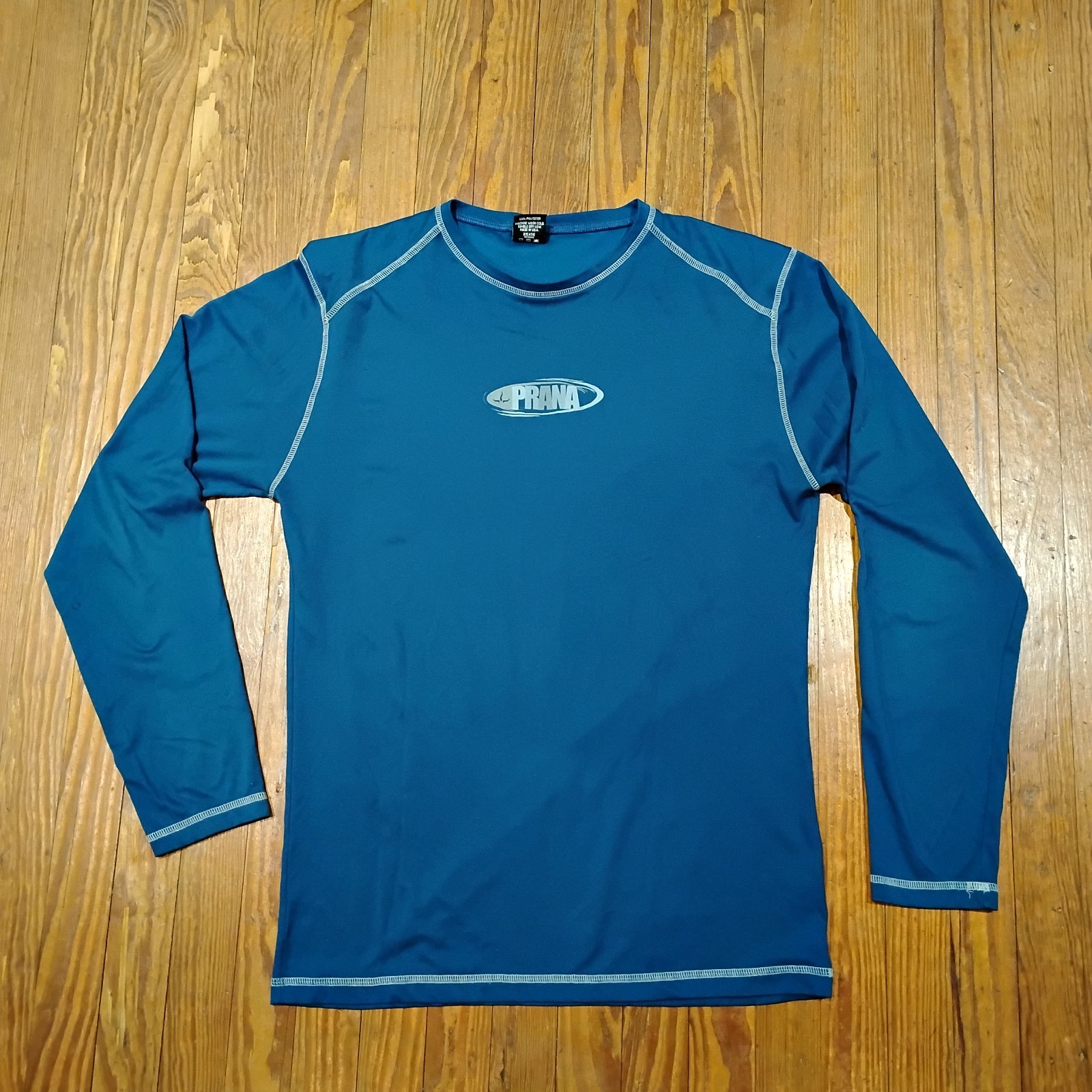 Vintage Prana Shirt Mens XL Blue Performance Stretch Beach Surf Nautical USA 90s