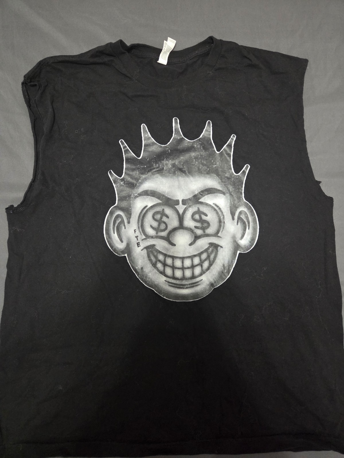 American Apparel Black Sleeveless Muscle Tee Bart Simpson Crew Neck XL