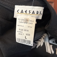 NWT Vintage 90’s Puff Print CAESARS Emperors Club Las Vegas Black Shirt Size L