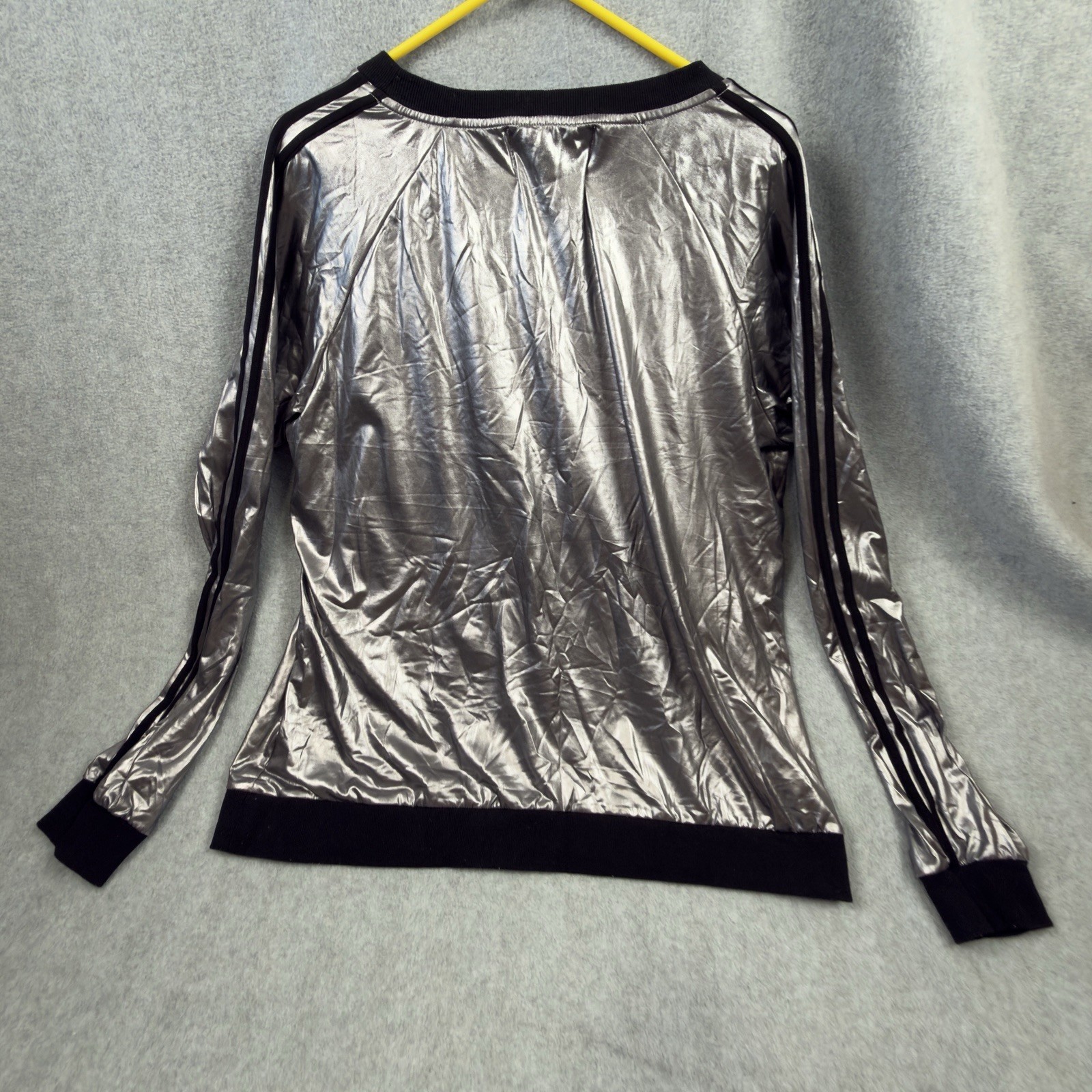 Festified Holiday Clothing Shirt Men’s Large Silver Shiny Christmas gallery