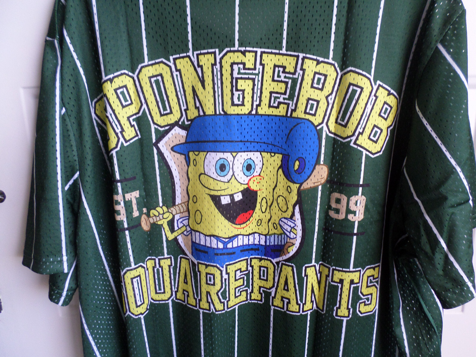 SpongeBob Square Pants Size 4XL Jersey Nickelodeon Green & Yellow Front Button gallery