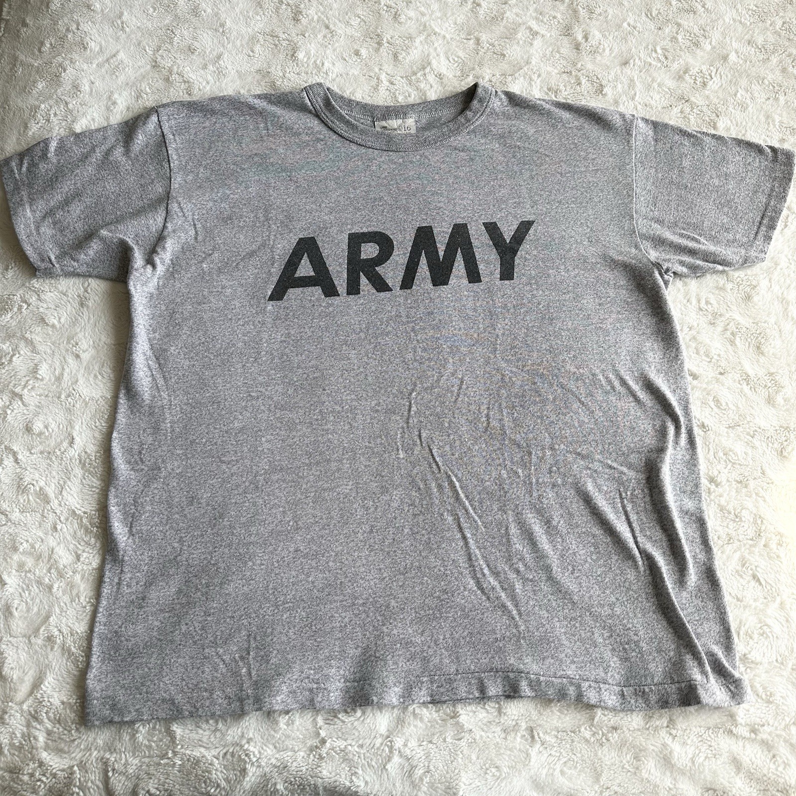 Vintage Champion Army Shirt Tee Mens Large Gray Military Single Stitch 80s USA gallery