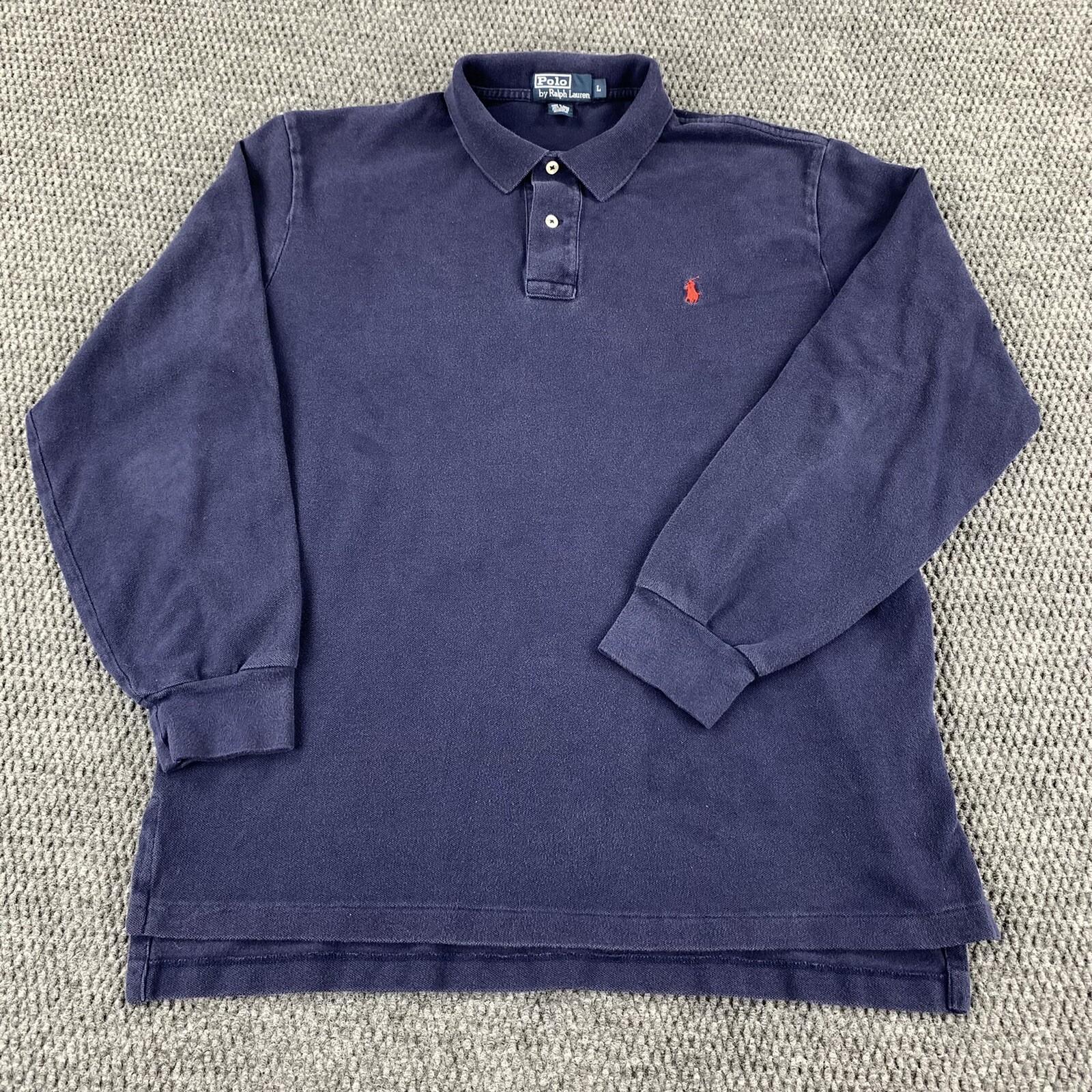 Polo Ralph Lauren Long Sleeve Blue Polo Dress Shirt Large Red Pony Casual Formal gallery