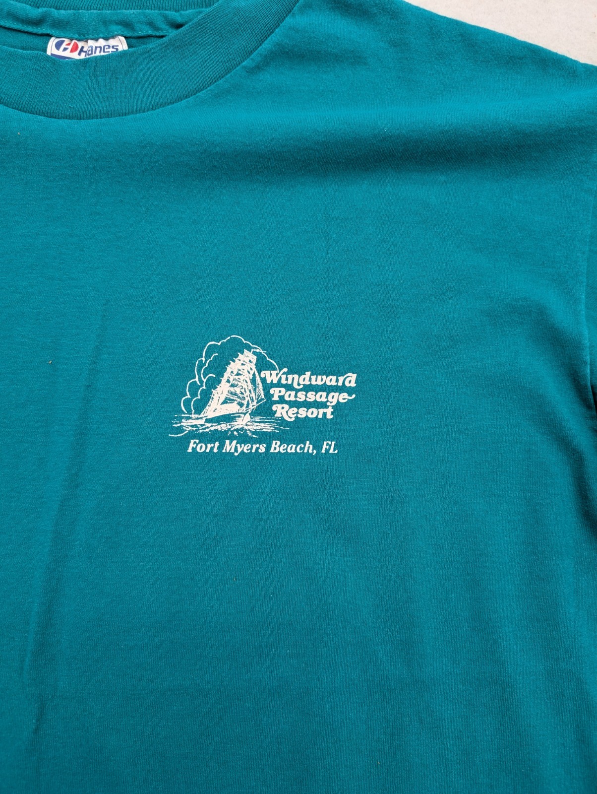 Windward Passage Resort Vintage 90s Men's T-Shirt Size XL Teal Green gallery