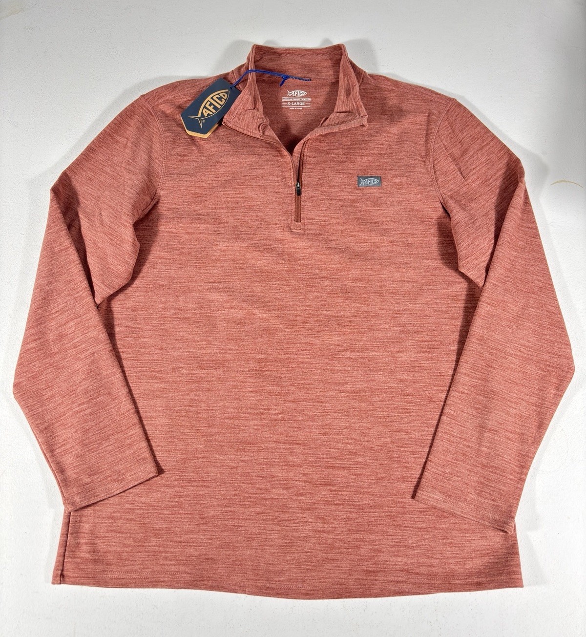 Aftco Pullover Fleece Mens XL 1/4 Zip Heather Red Long Sleeve NEW gallery