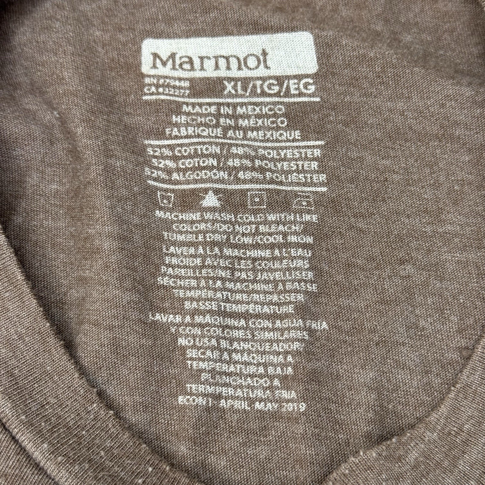 Marmot Mountain Works T Shirt Mens XL Graphic 100% Organic Cotton Brown gallery