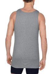 Men’s Tag-Free Cotton Undershirts Regular-Tank-4 Pack Black/Grey Small