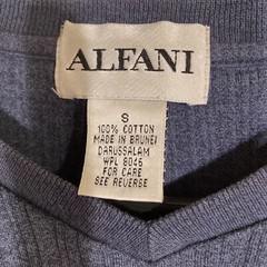 Alfani Mens S Blue Pullover Top ribbed texture 3/4 sleeves vented hem