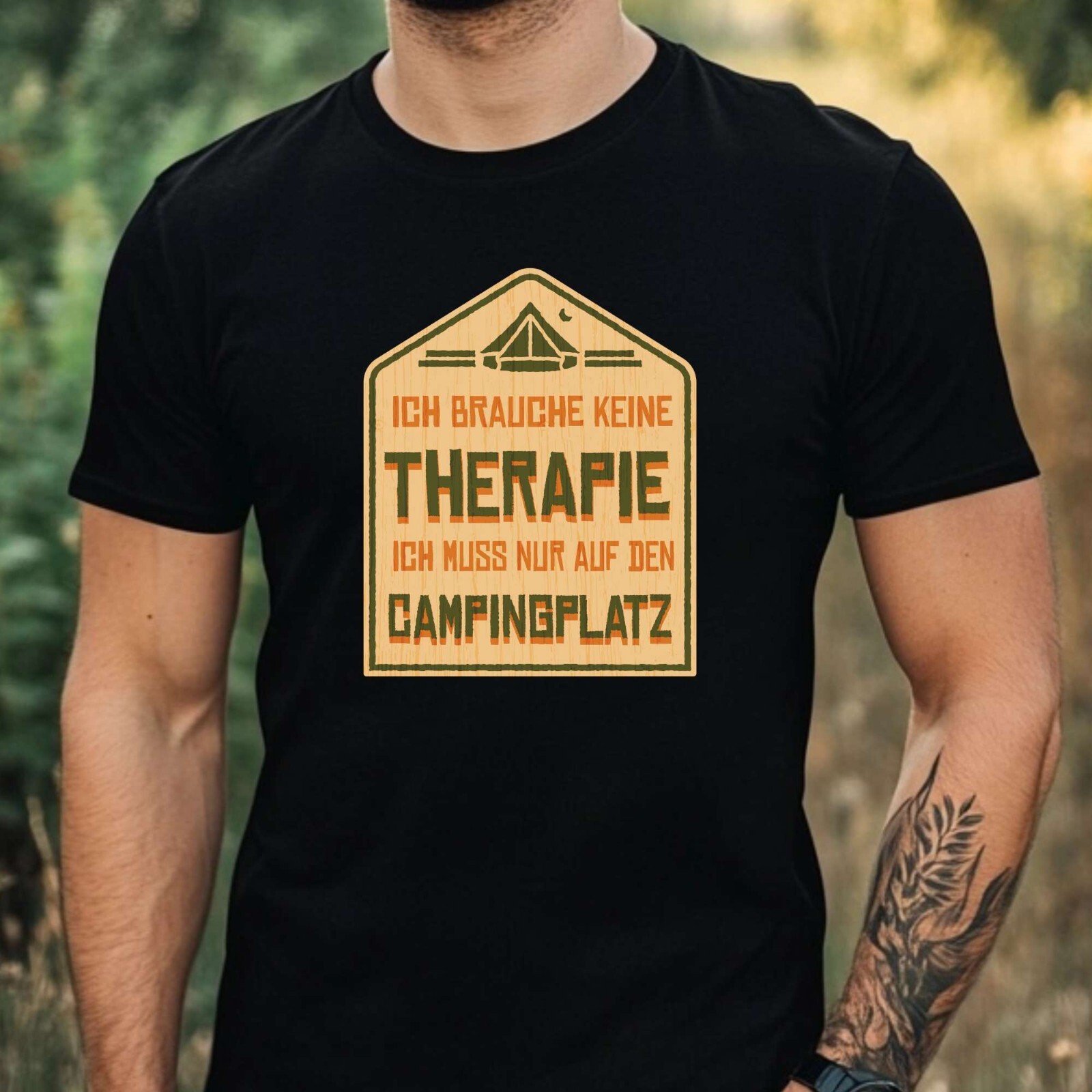 Mens Camping Theme Cotton T-Shirt Size XS to 5XL gallery