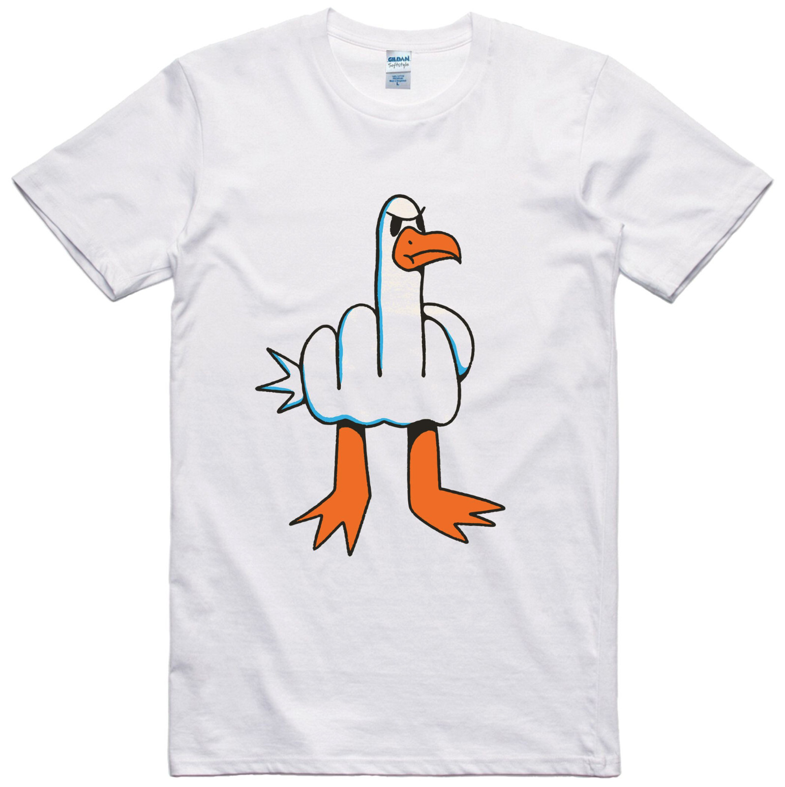Mens Funny T-Shirt Rude Seagull Design Regular Fit 100% Cotton Tee gallery