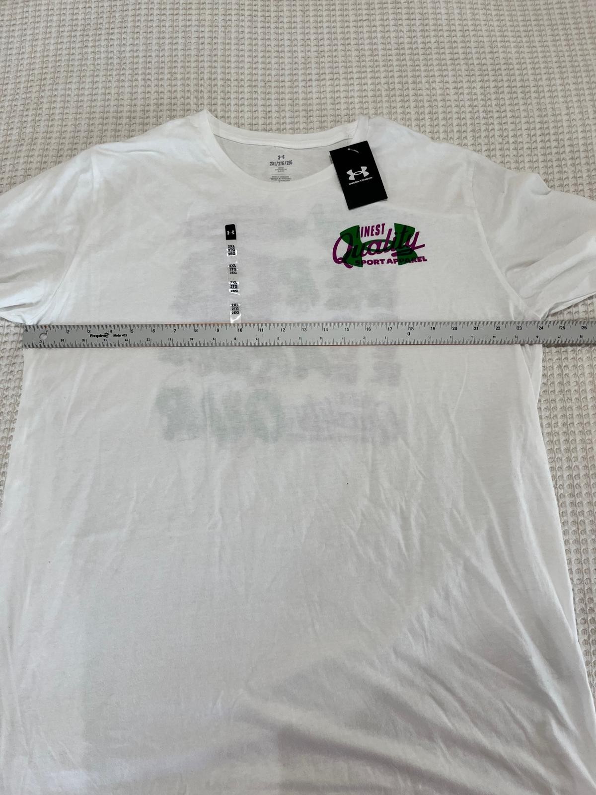 Under Armour Men's Extra Large XXL 2XL Vintage Type T-Shirt White Loose NWT gallery