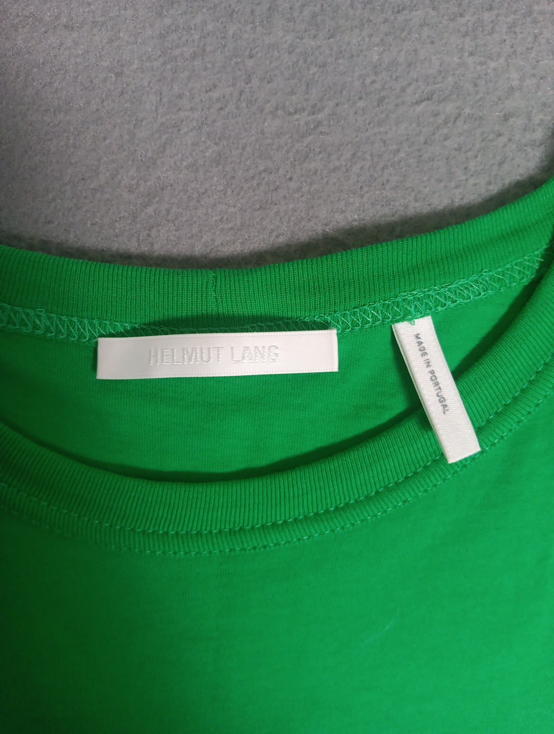 Helmut Lang Men's Green Crewneck Logo Cotton Short Sleeve T-Shirt Sz MEDIUM gallery