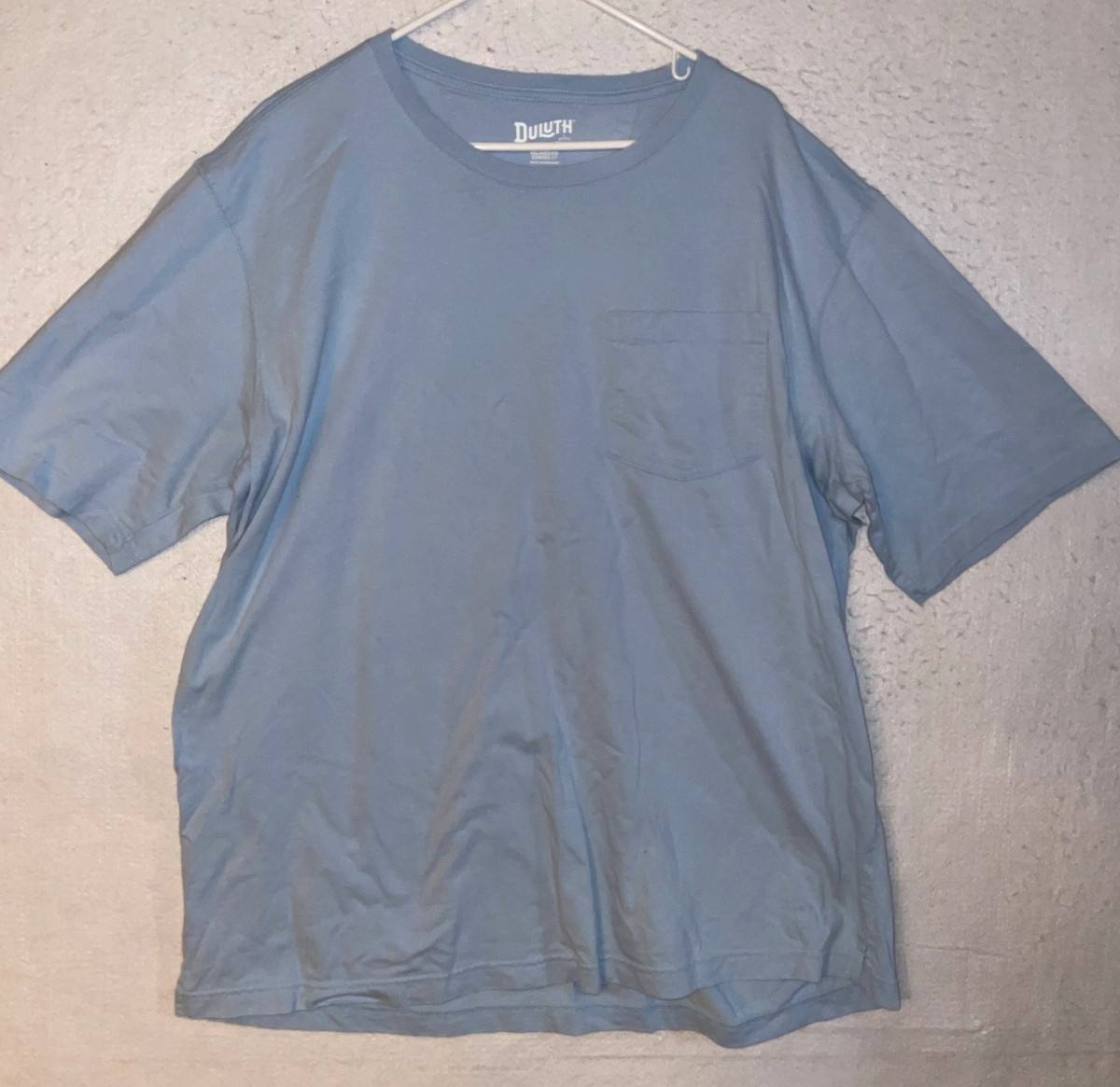 Duluth Trading Relaxed Fit Longtail T Shirt Mens XL Blue Pocket Tee Crewneck