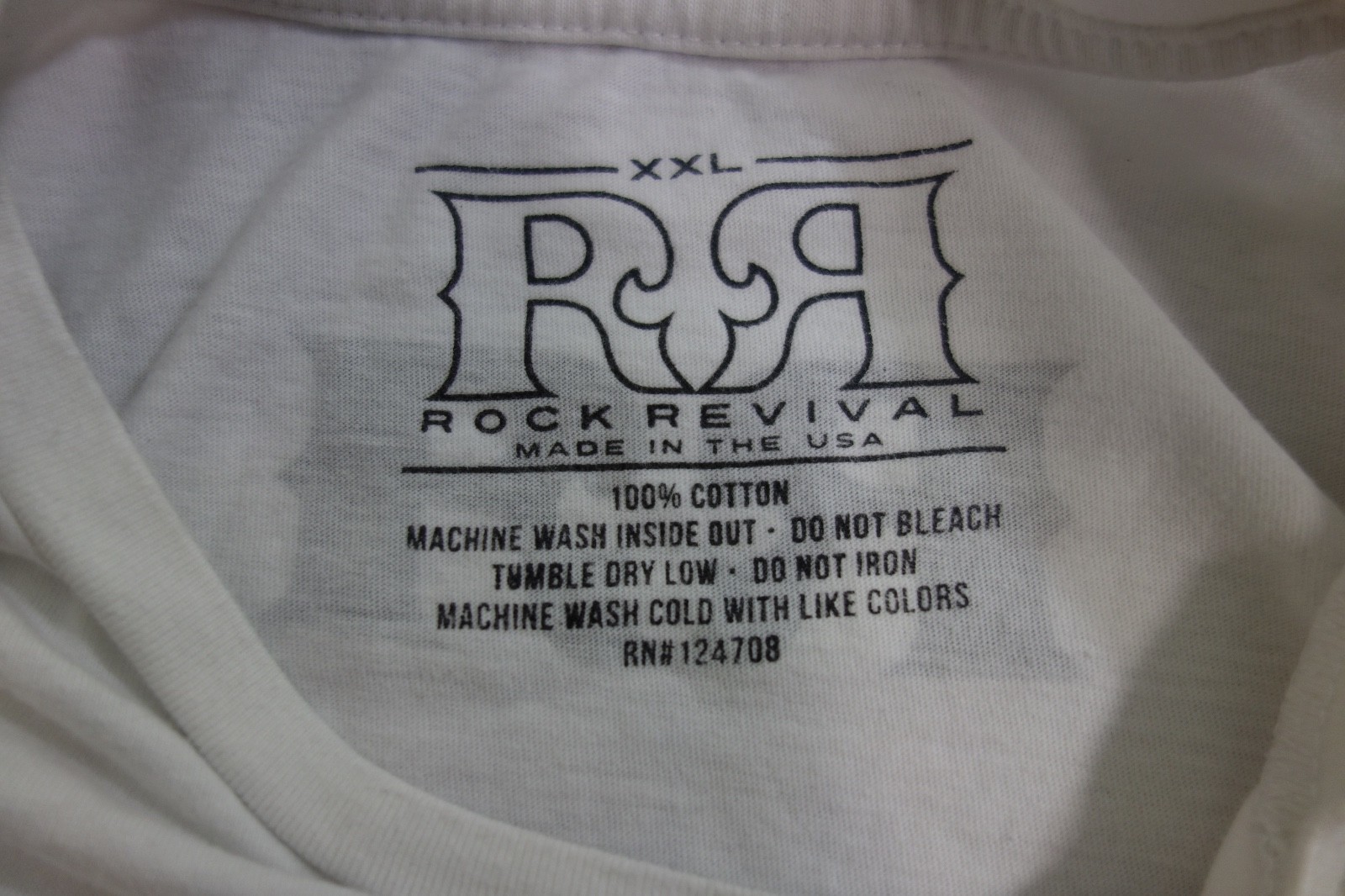 Rock Revival White Short Sleeve Stacked Text Logo Spell-Out T-Shirt Mens 2XL gallery